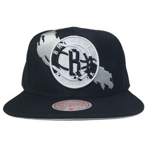 Brooklyn Nets‎ Mitchell & Ness NBA Snapback Hat 3D Logo Paint Art Cap NWT